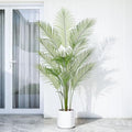 Artificial Palm Tree 6FT Tall Faux Palm Tree Indoor Fake Plants Faux Tropical Plant, UV Resistant & Maintenance Free Indoor/Outdoor Fake Tree in Pot for Home Office Living Room Patio Decor - style: 6FT Fine Leaved