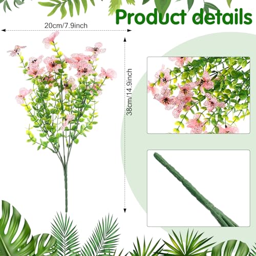 Hotop 36 Bundles Artificial Plants Flowers for Outdoor UV Resistant Greenery & Fake Wildflowers Faux Plastic Plant No Fade for Hanging Planter Porch Window Home Wedding Summer Decor(Bright Colors) - color: Bright Colors