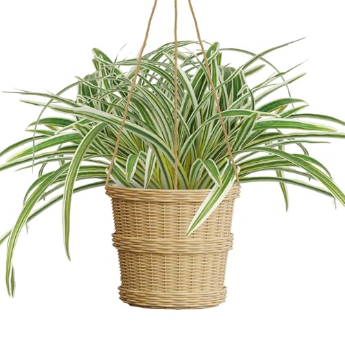 Artificial Spider Plant, Large 23.6 Inch UV Resistant Faux Greenery Bush for Indoor Table, Outdoor Planter Decor (Green, One Size)