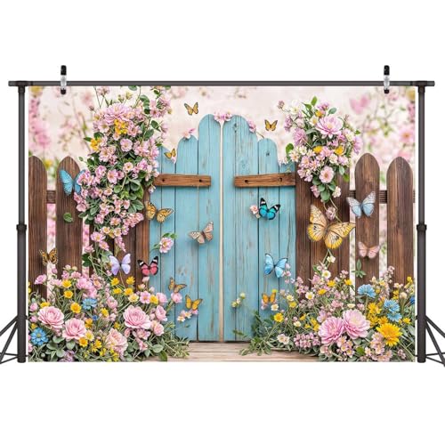 5x3ft Butterfly Floral Backdrop for Photography Spring Butterfly Flowers Girls Birthday Party Decorations Background Wedding Baby Shower Party Cake Table Decor Photo Booth Props - color: Pink04, size: 5X3FT