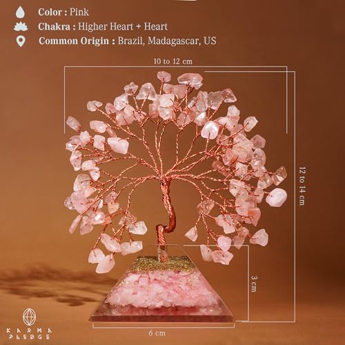 Rose Quartz Crystal Tree Good Luck Birthday Gifts for Women Mom Friends Sister Home and Office Desk Decor, Pyramid Base Reiki Healing Stones Chakra Tree of Life for Positive Energy, Money, Sucess - color: Pyramid Base Rose Quartz Crystal Tree