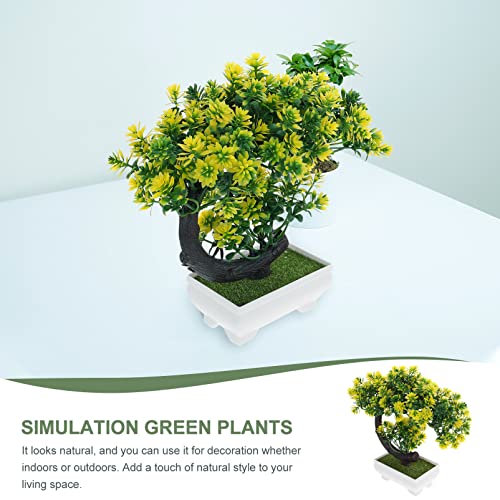 GANAZONO Green Artificial Plant Ornament Faux Bonsai for Room Office Kitchen Study Room No Watering - color: Yellow