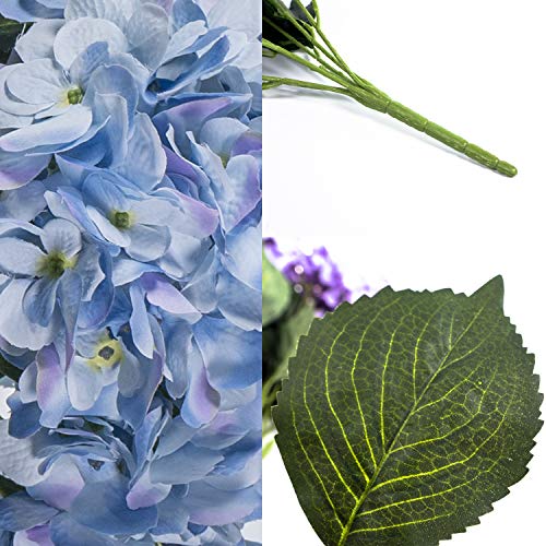 Larksilk Hydrangea Artificial Flowers - Faux Hydrangea Flowers - Home Decor, Easter Decorations, Spring Decor - Floral Centerpieces for Tables - 20" Floral Stems, Blue, 12 Pieces - color: Blue, size: Pack of 12