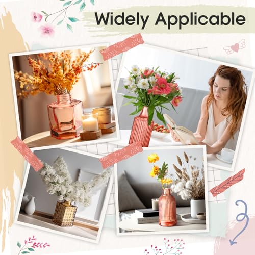 Yaomiao 30 Pcs Vases Bulk Colored Flower Glass Bud Vases Valentine Vintage Colored Glass Bottles Colorful Rustic Embossed for Home Wedding Table Decorations Gifts(Orange Yellow Series) - color: Orange Yellow Series