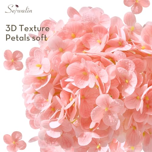 Serwalin 10PCS Real Touch Hydrangea Artificial Flowers, 20in Pink Lifelike Latex Fake Hydrangea Flowers for Outdoor Wedding Office Family Party Living Room Table Decoration - color: Pink, size: 10PCS