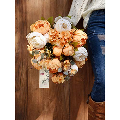 FiveSeasonStuff Vintage Artificial Peonies Silk Flowers and Hydrangeas for Wedding Bridal Home Décor – Beautiful Floral Centerpiece Arrangement Decoration with 2 Bouquets (Summer Breeze) - color: Summer Breeze