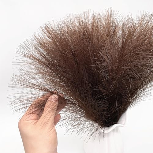 Artificial Pampas Grass Plants Fake Reeds Decoration Set of 28 Stems 18” Faux Florals Bulrush Fluffy Brown Branches for Home Wedding Party Vase Fillers Christmas DIY Feathers Décor - Coffee 28 Pcs - color: Pampas Grass Stems / Coffee 28 Pcs
