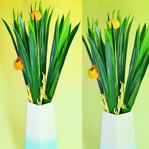 HomeSoGood 4pcs Artificial Orchid Leaf Daun Orkid Home Garden Long Orchid Leaf Phormium Leaves Plastic Bushes(12.2inch,Green)