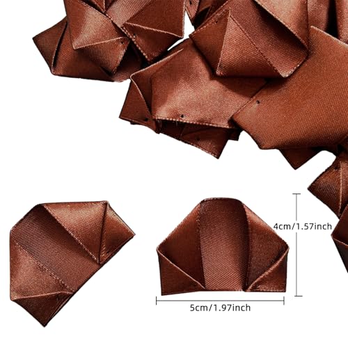Bulk Value Pack: 300 Count Pre-Made Satin Ribbon Petals. The Convenient & Budget-Friendly Solution for Crafting DIY Everlasting Rose Bouquets for All Events. (300 Pcs Brown) - color: 300 Pcs Brown