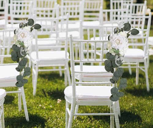 Silk Roses - 16pcs White Large Fake Roses - Wedding Bouquet, Home Decorations - color: 4.3" White