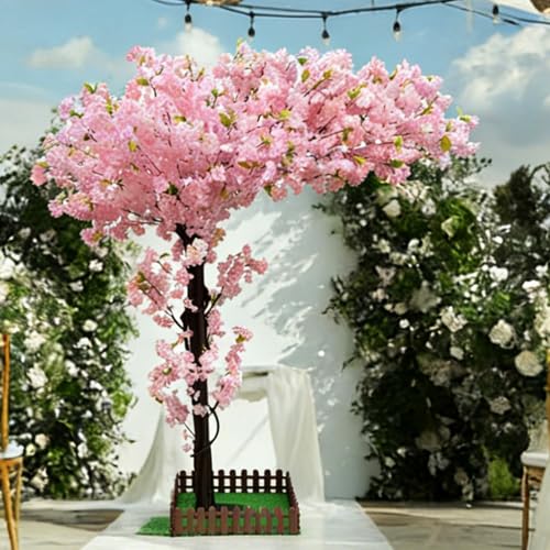 Pink Artificial Cherry Blossom Wedding Trees 6ft, Large Indoor Outdoor Faux Cherry Tree, Flowering Tree for Wedding Party Decorations Backdrop Garden Ceremony - color: Pink, size: 6ft
