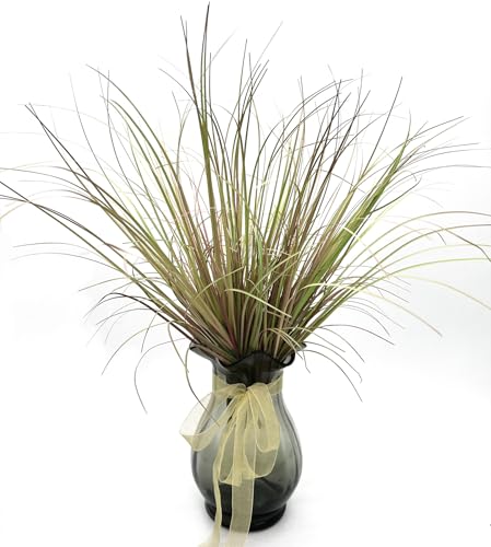 Artificial Grass Plants, Faux Wheat Grass Shrubs Fake Greenery Stems Tall Weed Plant Flowers Decor for Indoor Outdoor Farmhouse Garden Room Home Vase Wedding Party DIY Table Decoration (Purple) 8 Pack - color: Grass - Purple 8 Pack