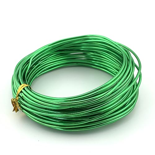 11 Yard Aluminum Wire Bendable Metal Wire Jewelry Craft Wire Beading Floral Making Jewelry Making Doll Making (9 Gauge, Green) - color: Green, size: 9 Gauge