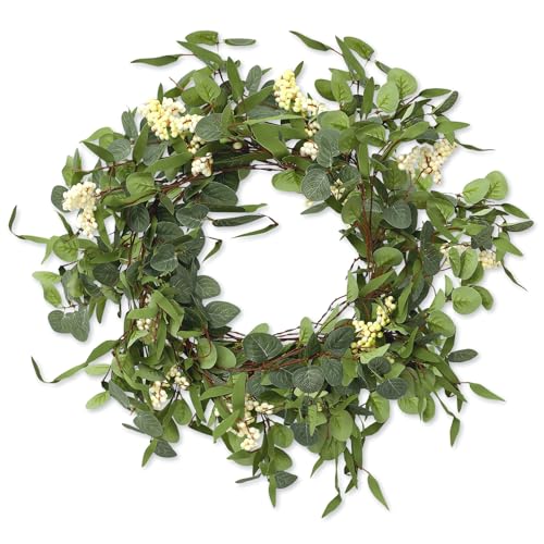 Tigeen Artificial Eucalyptus Garland Plant 6.5 FT Wedding Faux Leaves Greenery Garland Vines Hanging DIY Decoration for Home Party Table Runner Mantle Wall Decor(1 Pcs)