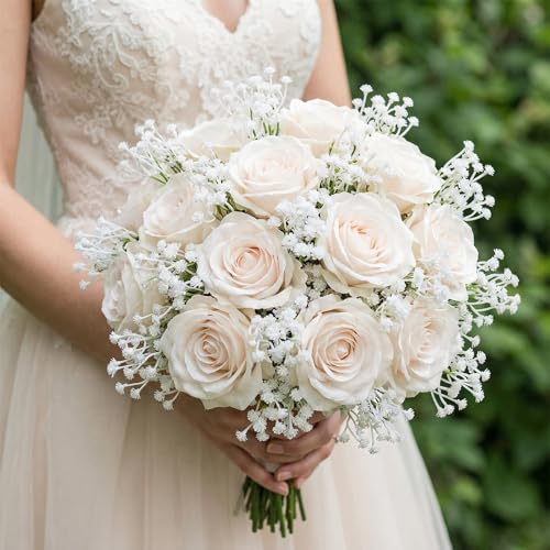 120 Pcs Baby Breath Artificial Flowers Bulk, 11.8inches White Artificial Flowers Baby Breath Gypsophila Flower para Decoracion for Wedding Party Home Garden Decoration