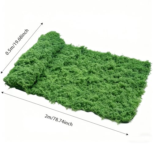 Fake Moss Table Runner for Crafts 19.68×78.74 inch Artificial Moss Sheet Roll Waterproof Carpet Blanket for Wall Roof Garden Wedding Birthday Party Table Decoration (Green) - color: Green- 19.68×78.74 Inch/0.5×2 M