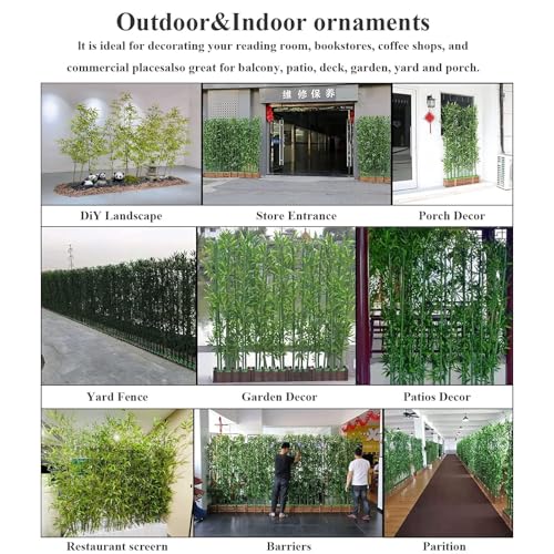 Indoor Outdoor Artificial Fake Bamboo Tree Privacy Fence,DIY Decor Screen Fake Bamboo Silk Faux Tree Plant,Faux Bamboo Greenery Wall,Outdoor Artificial Fake Bamboo 3.3,3.9,4.9,5.9,6.5ft Tall(80 Bamboo - color: 80 Bamboo, size: 1m/3.3ft tall