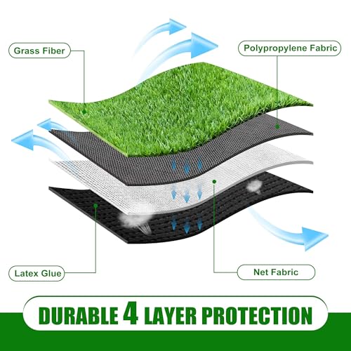 Artificial Grass Turf 5x8 FT Dog Pee Pad, Large Synthetic Turf Mat with Drainage Holes for Potty Training, Reusable Fake Grass Rug Outdoor Patio Balcony, Green - size: 5x8FT