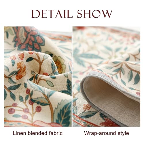 bilin gaier Floral Linen Small Table Runner 63 Inches Long,Wrinkle-Resistant Rustic Farmhouse Decor,Luxury Vintage Runner Table Cloth Accent for Coffee & Dining Table,12"x63" - Flowershadow - color: Flowershadow, size: 12"*63"