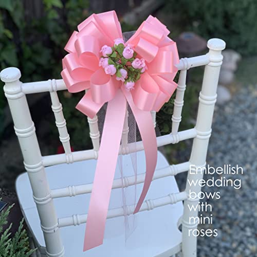 Rose Petal Pink Artificial Silk Flower Roses - 12 Mini Bouquets of 12 Rosebuds, 144 Rosebuds Total, Valentine’s Day Wedding Decor, Easter Reception Wreath, Gender Reveal Bridal Shower Flowers - color: Rose Petal Pink