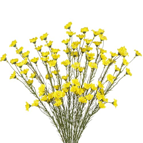 CITYES 10 Pcs Artificial Wildflowers with Stems Bulk Silk Spring Flowers 21 Inch Fake Forsythia Branches Yellow Faux Wildflowers Floral Arrangements for Home Decor Indoor Outdoor Wedding Centerpieces - color: Yellow