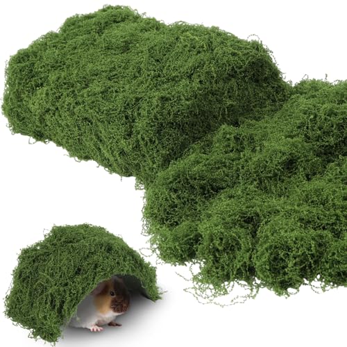5.3OZ Artificial Faux Moss Fake Green Moss for Crafts Decorative Moss Preserved Moss for Plants Indoor Fairy Garden DIY Decorative Walls Glass Containers Model Making Home (Dark Green) - color: Dark Green
