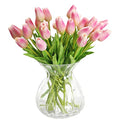 30 pcs Real-Touch Artificial Tulip Flowers Home Wedding Party Decor (Dark Pink) - color: Dark Pink
