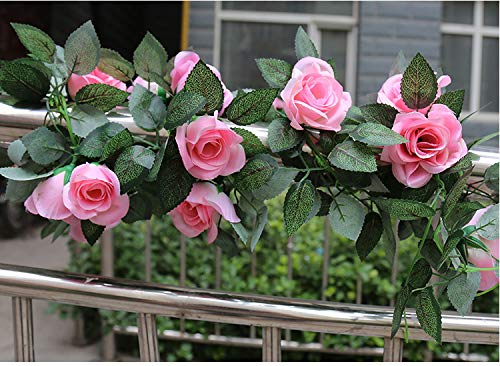 canjoyn 2 Pack 4.2 Feet/Piece Artificial Flower Vine Rattan Hanging Silk Rose Garland for Wedding Venue Backdrops Flower Walls Photo Background Bridal Showers, Baby Showers, and Event Decor (Yellow) - color: Yellow