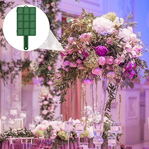 Hahood 2 Pieces Floral Foam Cage with Floral Foam Flower Arrangement Rectangle Flower Foams Cage Holder with Handle for Fresh Flowers, Home Party Decoration, 11.8 x 4.9 x 3.1 Inches