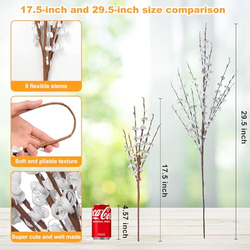 Wootkey 10Pcs 17.5'' Faux Jasmine Artificial Flowers White Flowers Tall White Floral Branches for Home Wedding Vase Filler Party DIY Decoration Halloween Decoration - color: White, size: 10pcs-17.5''