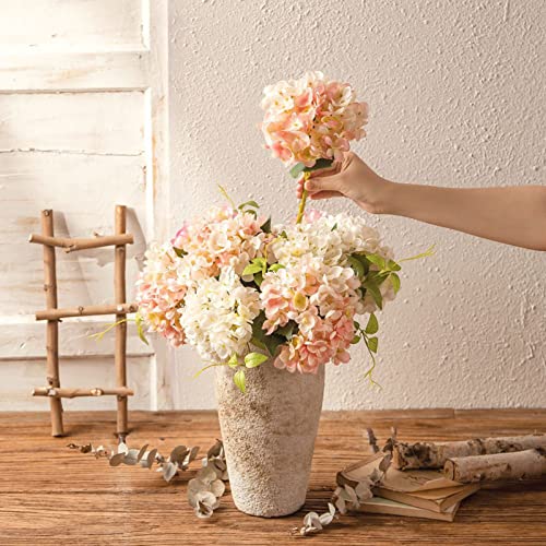 1 Branch Artificial Flower,Realistic Looking No Watering 6 Forks Simulation Hydrangea Wedding Decoration Home Decor Coffee
