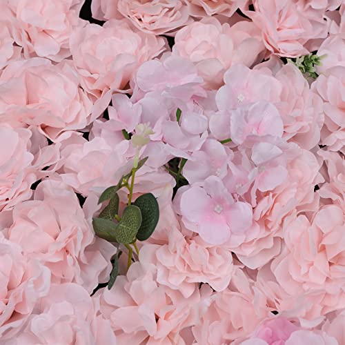 6 Pcs Flower Wall Panel Floral Backdrop,24 * 16in Artificial Flower Wall Panels Pink Flower Wall Decor Silk Fabric for Wedding Party Room Home Decor& Wall Decoration (Pink) - color: Pink
