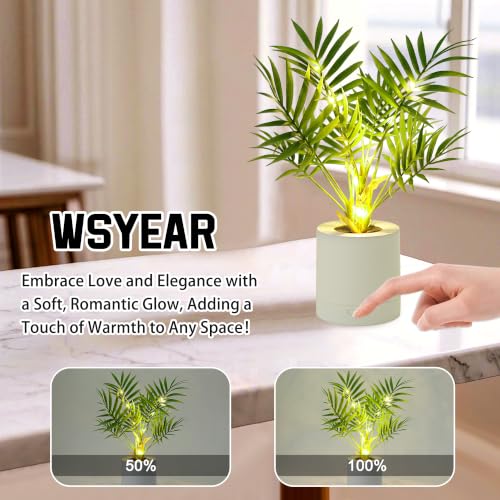 WSYEAR Artificial Lighted Areca Palm Tree Lamp Night Light for Womens Christmas Birthday Gifts, DIY Bonsai Decor, Perfect Ideal for Ambiance Wedding Party Bedroom Bar Coffee Shop Decor Light - color: Areca Palm Tree