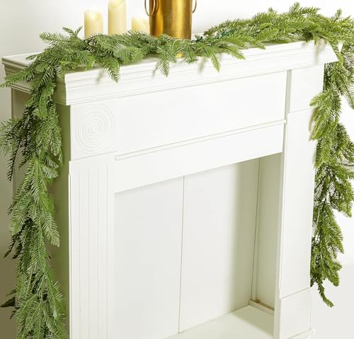 6ft Artificial Christmas Garland - Realistic Faux Pine Garland for Fireplace Mantel, Indoor Outdoor Holiday Decor, Xmas Party Decoration (1 Pack) - size: 6.1ft