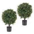 [Set of 2] 4ft Artificial Outdoor Topiary Trees, UV Protected Faux Boxwood Spiral Trees for Front Porch, Weather Resistant Fake Cedar Topiary in Pot for Home Entryway Garden Patio Decor (Green)
