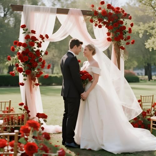 Waipfaru Red Roses Artificial Flowers Bulk, Real Touch Velvet Roses with Wrapping Paper, 50 Pcs Fake Flowers for Wedding Centerpieces Bridal Bouquet Valentines Mothers Day Graduation Decor - color: Red, size: 50 Pcs