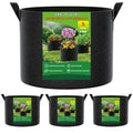 FEED GARDEN 5 Gallon Grow Bags 4 Pack – 300G Non-Woven Thickened Fabric Plant Pots with Reinforced Handles, Breathable Drainage Planters for Vegetables, Flowers & Herbs Indoor Outdoor - size: 5 Gallon