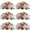 NUPTIO Flower Balls for Wedding Centerpieces - 6 Pcs 9.5 inch Diameter Fake Flower Ball Arrangement Bouquet Party Centerpieces for Tables - Dusty Rose Bouquet Centerpiece Flowers for Wedding Table | 6 Pcs 9.5 inch Artificial Rose Bouquet Arrangements for