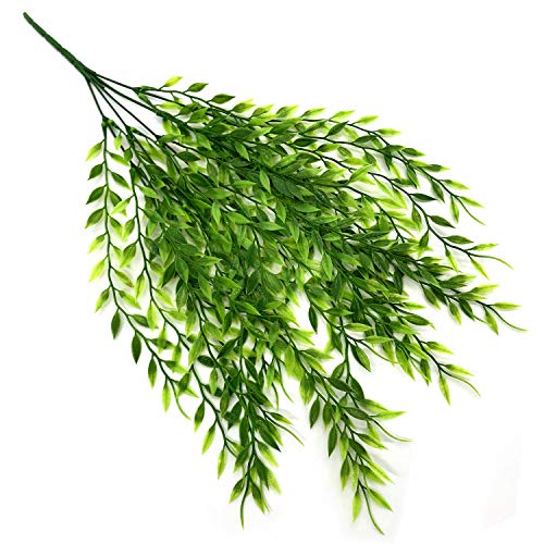 Artificial Plants Hanging, for Christmas Decorations Fake Vines Plastic Ivy Greenery Garland Faux Vine Grass Flowers Leaves Outdoor Indoor Home Garden Party Wedding Bedroom Wall Decor - Green 4 Pack - color: Hanging Willow/ 4 Pack