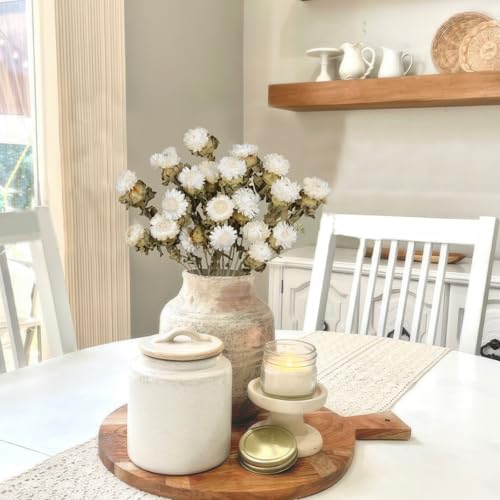 20 Pcs Dried Daisy Flower Bouquet Natural Dried Gerber Daisies Flowers Bundles Real Dried Flowers Mums Chrysanthemum Floral Arrangements for Wedding Party Table Centerpiece Decor Farmhouse - color: White