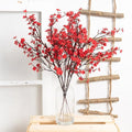 1pcs Artificial Flowers Single Branch Fake Flowers for Vases,45cm,Red - color: Red