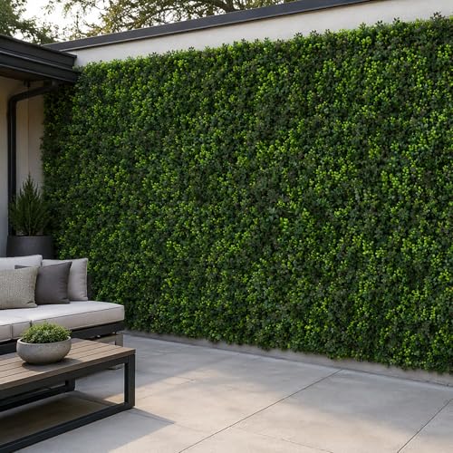 3rd Street Inn Greenery Panel - Artificial Hedge Wall - Fake Plant Wall Backdrop - Privacy Screen - Interlocking Panels - Indoor Outdoor Décor (12, Purple Passion Mix) - color: Purple Passion Mix