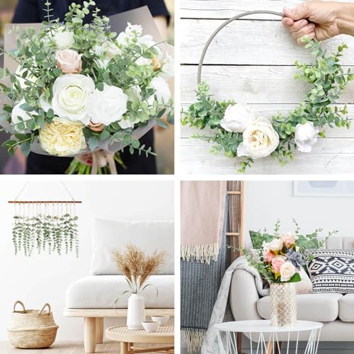 CEWOR 36pcs Eucalyptus Stems Decor 14.1 Inch Artificial Eucalyptus Leaves Fake Greenery Branches for Wedding Centerpiece Flower Floral Arrangement Farmhouse Spring Home Decoration - color: Grey Green, size: 36 pcs