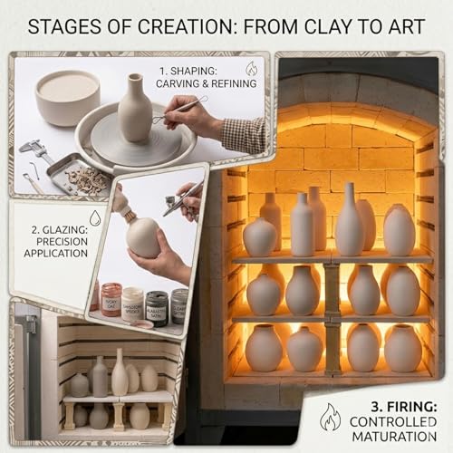 Ceramic Vase Set of 4 – Modern Farmhouse Decorative Vases for Home Decor, Minimalist Matte Pottery Vases for Flowers, Pampas Grass, Table Centerpiece, Mantel, Shelf & Entryway (Beige) - color: 09 Beige White