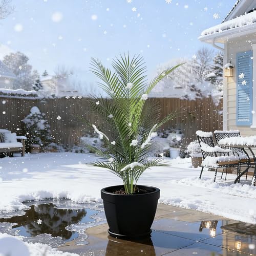 Artificial Palm Tree 4FT Fake Palm Tree with 15 Trunks Perfect Faux Dypsis Lutescens Plants in Pot for Indoor Outdoor House Home Office Garden Modern Decor Housewarming Gift (2Pack) - size: 4FT