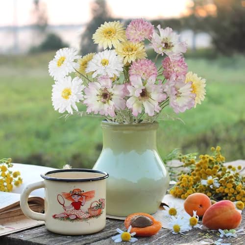 CISDUEO 4 Pcs Artificial Wildflowers Fake Cosmos with Long Stem Silk Flower Mums Artificial Flowers Arrangements for Wedding Bridal Bouquet Table Centerpiece Outdoor Summer Spring Decor - color: Yellow, White, Pink