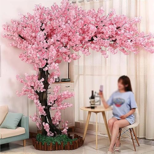 Japanese Artificial Cherry Tree Artificial Cherry Blossom Trees Fake Cherry Blossom Tree Indoor Outdoor Home Office Party Wedding,5.9x4.9ft - size: 5.9x4.9ft