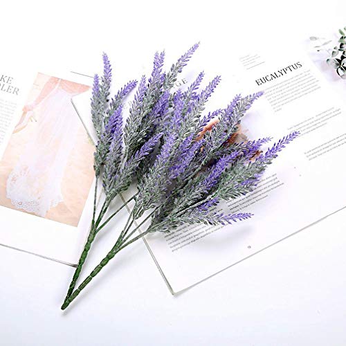 Artificial Flowers Lavender, for Christmas Decoration Fake Faux Flower Plants Plastic Greenery Outdoor Decorations Garden Outdoors Home Art Floral Arrangements Wedding DIY Bouquet Wreath Purple 8 Pack - color: Lavender-purple-8 Pack