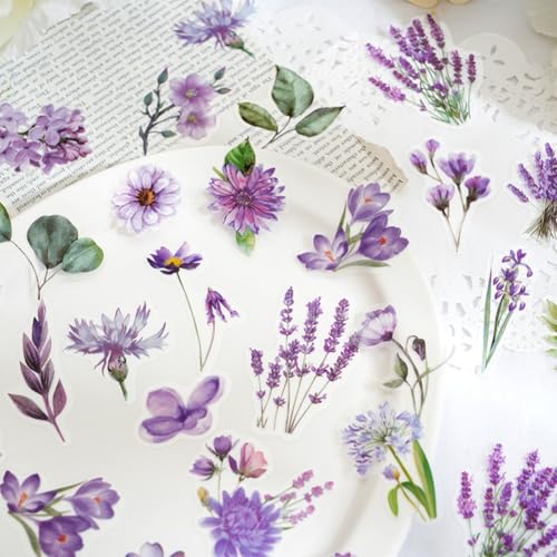 100 Pcs Natural Botanical Flower Stickers, Wildflower Stickers for Scrapbooking Junk Journal Notebook Diary Planner Letter Envelope Water Bottle Phone Case Craft Decoration (Wildflower) - color: Wild
