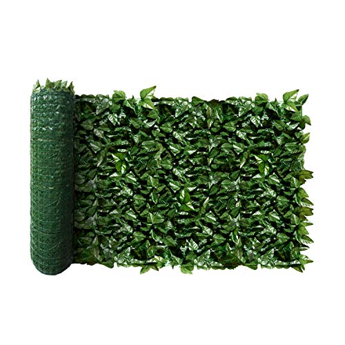 Windscreen4less 04'x12' Faux Leaf Privacy Fence Screen Artificial Laurel Leaves Fence Cover Wall Decoration for Patio Porch Deck Balcony Yard Indoor Outdoor - color: Laurel Leaf, size: 4' x 12'